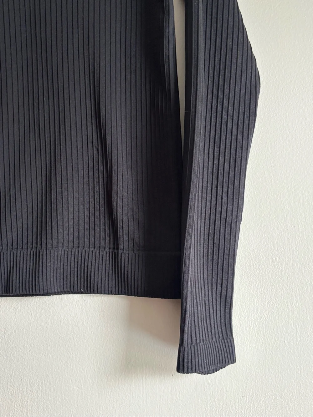 lululemon athletica Black Ribbed Crew Sweatshirt